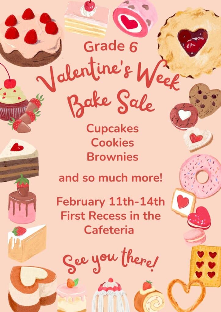 Pink Red Creative Valentines Day Bake Sale Flyer
