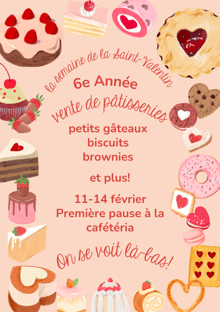 Pink Red Creative Valentines Day Bake Sale Flyer